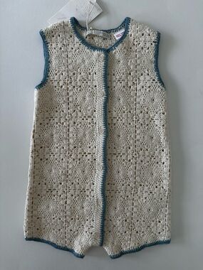 Zara Baby Crochet Knit Romper, 12-18 Months, Spring Summer, Cottage Core